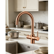 Multi-Tap Classic 3in1 Kokend Water Kraan <br /> Brushed Copper Gold - Rond Multi-Tap Classic 3in1 Kokend Water Kraan <br /> Brushed Copper Gold - Rond